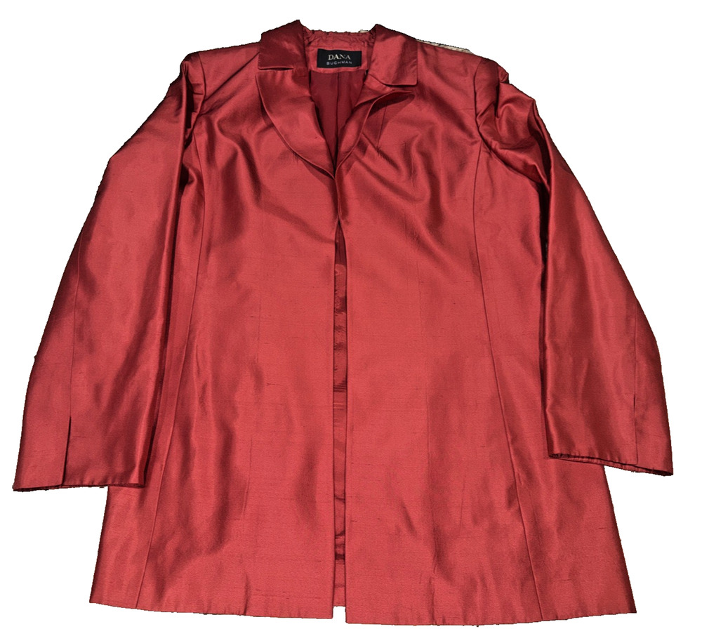 Vintage Dana Buchman Silk Blazer Women’s 14 Red Rust Shoulder Pads